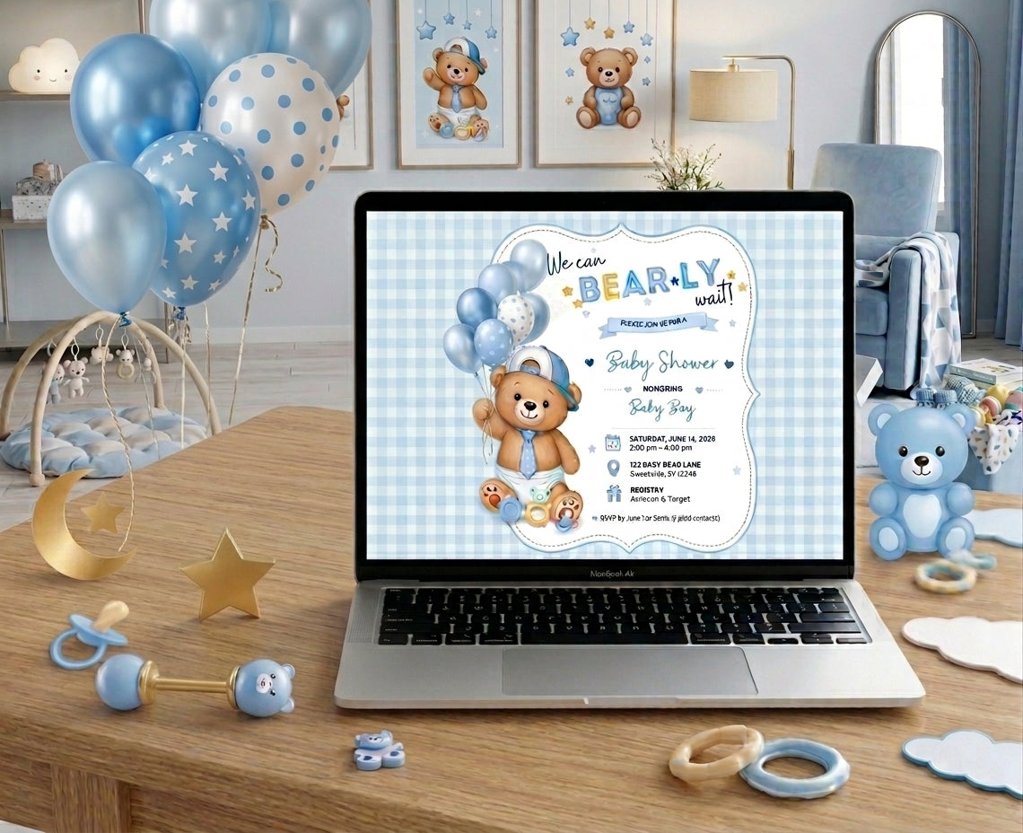 We can BEAR-ly wait - Baby Shower Invitation Pack