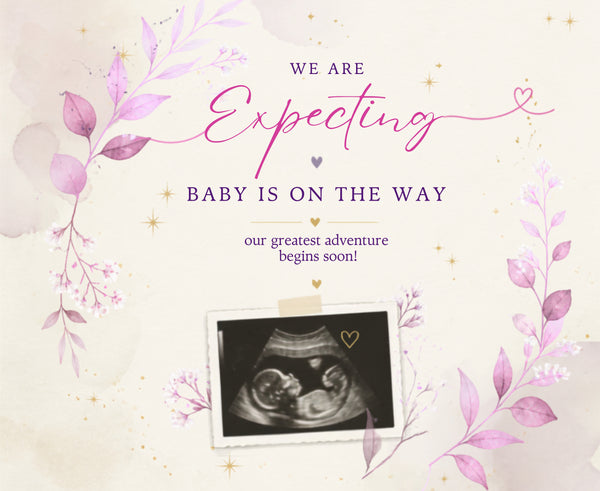We Are Expecting — Pregnancy Announcement Template (Girl)