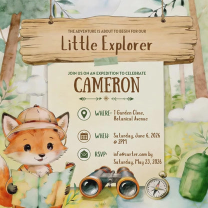 Little Explorer - Baby Shower Invitation Pack (Boys)